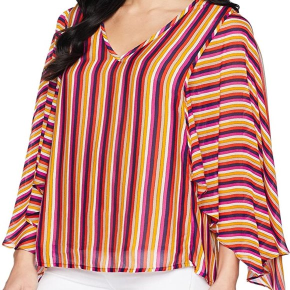 Trina Turk Women's Striped La Paz Blouse NWT - Picture 1 of 11